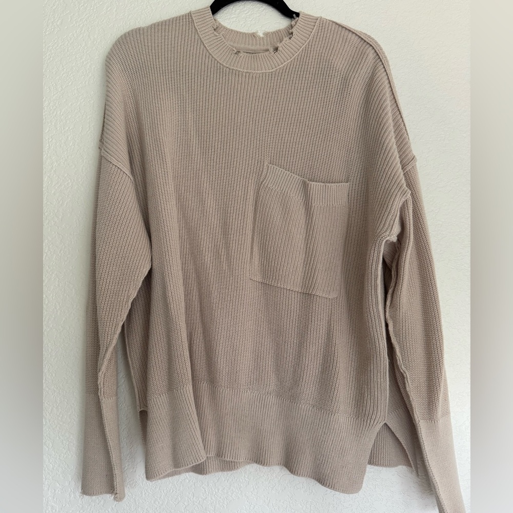 Pistola Beige Knit Sweater Distressed